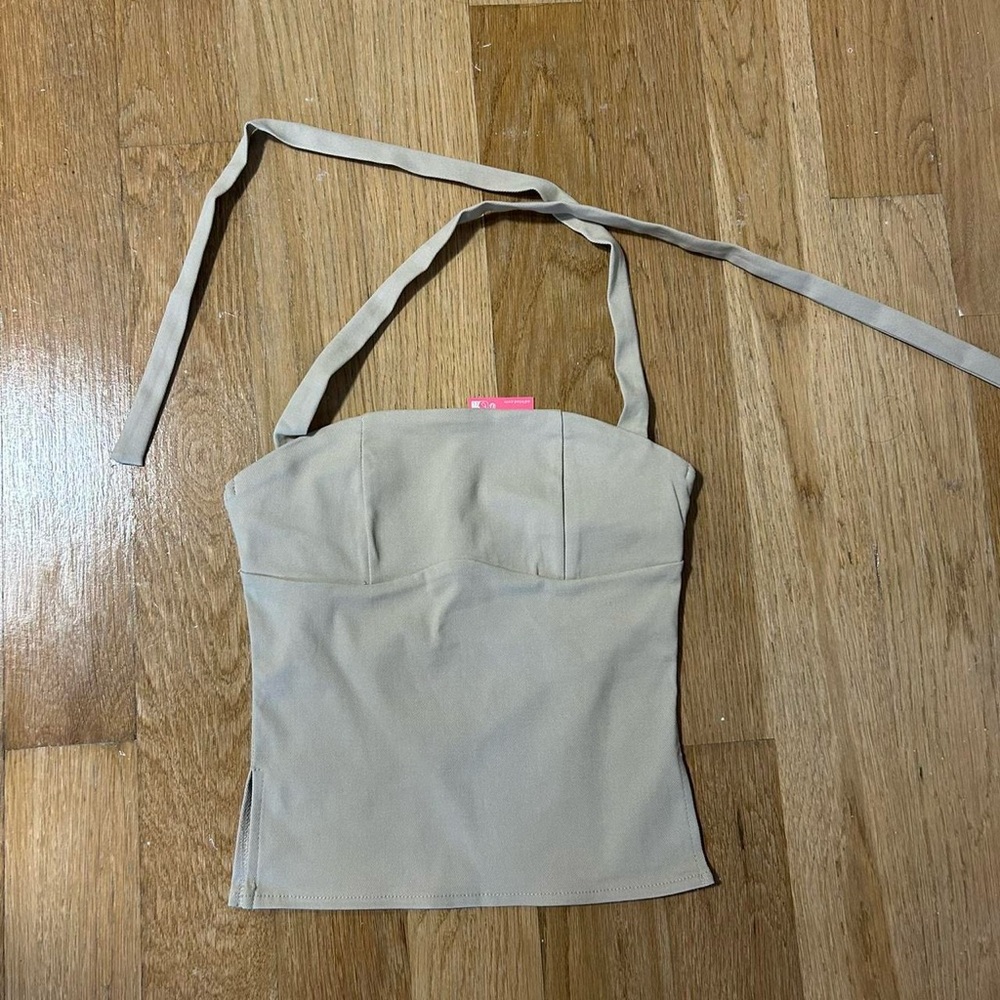 Cream Edikted halter top NEW WITH TAGS